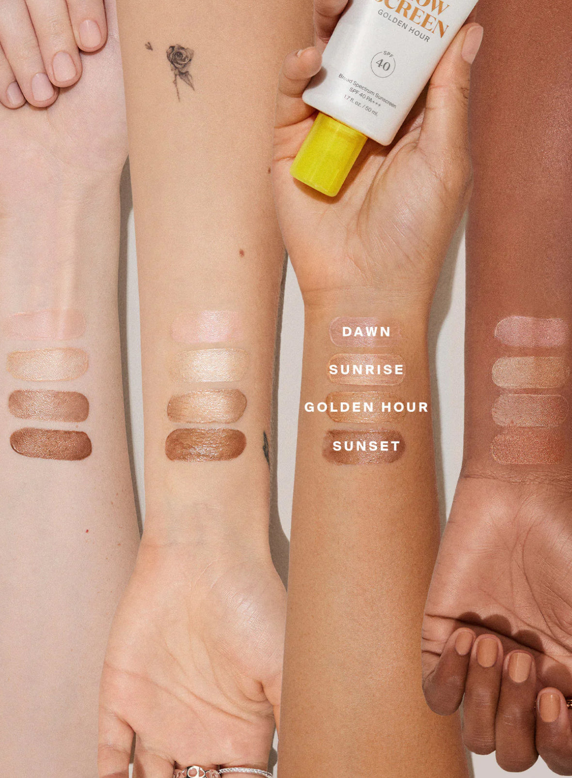 Supergoop! Build Your Own Beauty Set Supergoop! Protec(tint) Daily SPF Tint SPF 50 10N 14N 20C 22W 24N 26W 30W 32N 34C 40W 42C 46N 52N 58W / 1.18 fl. oz. Supergoop! Glowscreen SPF 40 Dawn / 1.7 fl. oz. Glowscreen SPF 40 Sunrise / 1.7 fl. oz. , Glowscreen SPF 40 Sunrise / 2.5 fl. oz.