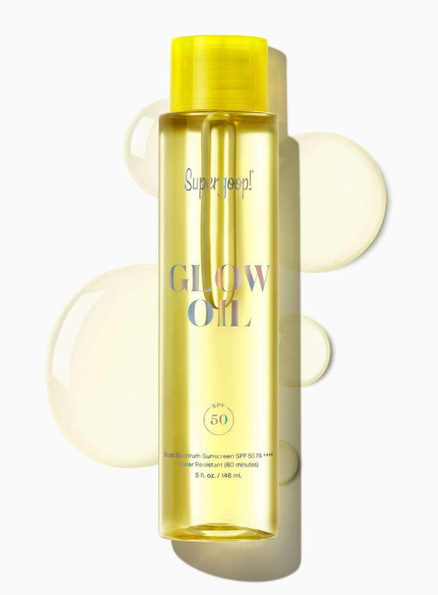 Supergoop! Glow Oil SPF 50 Body Oil  Unscented 5 fl. oz. Packshot and goop
