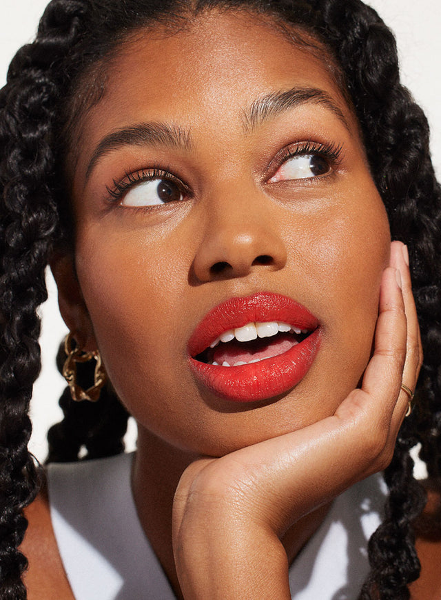 Supergoop! Lipshade 100% Mineral SPF 30 Hydrating Lipstick / Hey Y'all on model