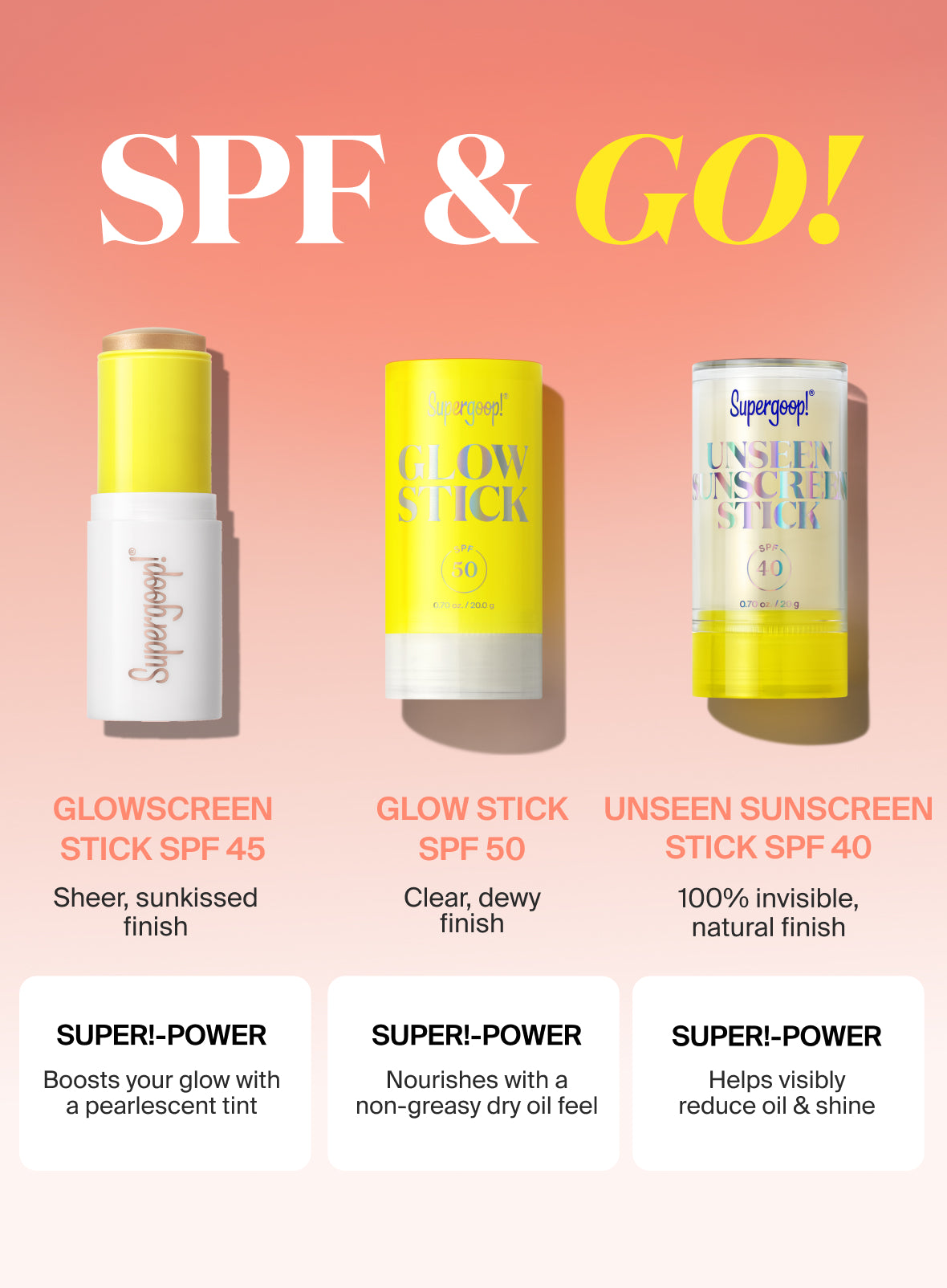 Glowscreen Sunlighter Stick SPF 45 Sunrise 0.35 oz. Golden Hour 0.35 oz.