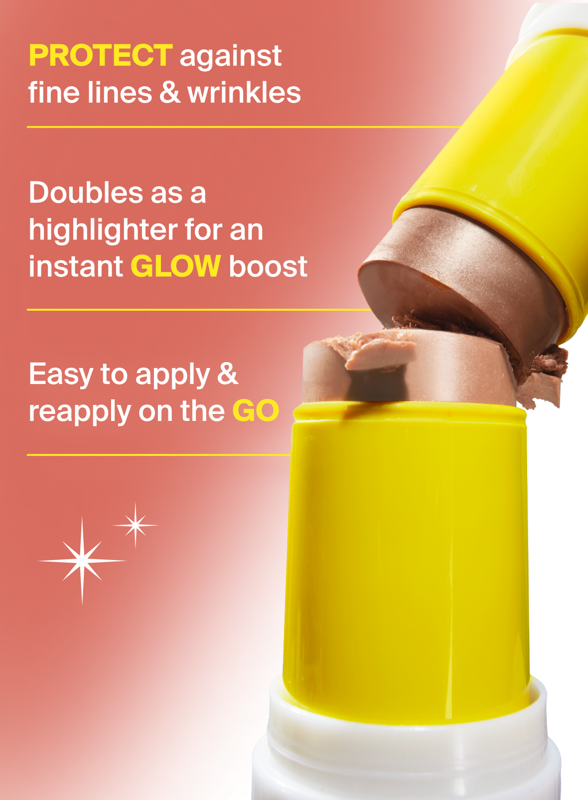 Glowscreen Sunlighter Stick SPF 45 Sunrise 0.35 oz. Golden Hour 0.35 oz.