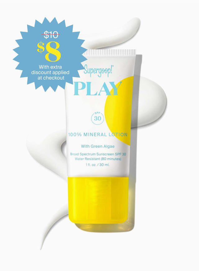 PLAY 100% Mineral Lotion SPF 30 with Green Algae 1 fl. oz. Packshot with goop SALE