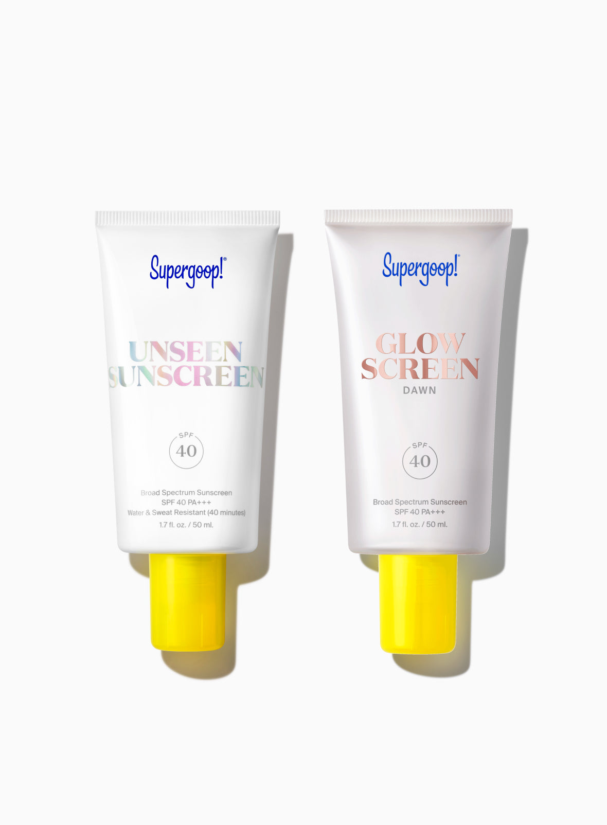 Supergoop! 2-in-1 Beauty Booster Set in Dawn / 1.7 oz. Texture and Packshot