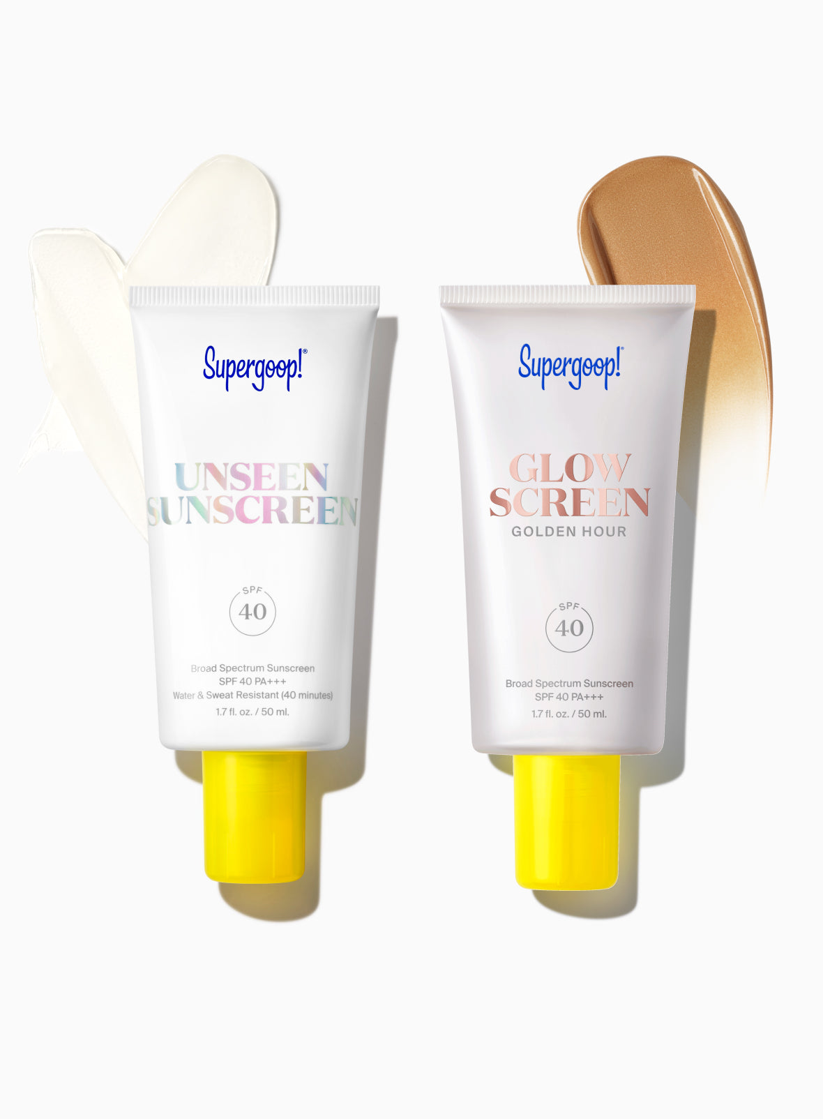 Supergoop! 2-in-1 Beauty Booster Set in Golden Hour / 1.7 oz. Packshot and goop