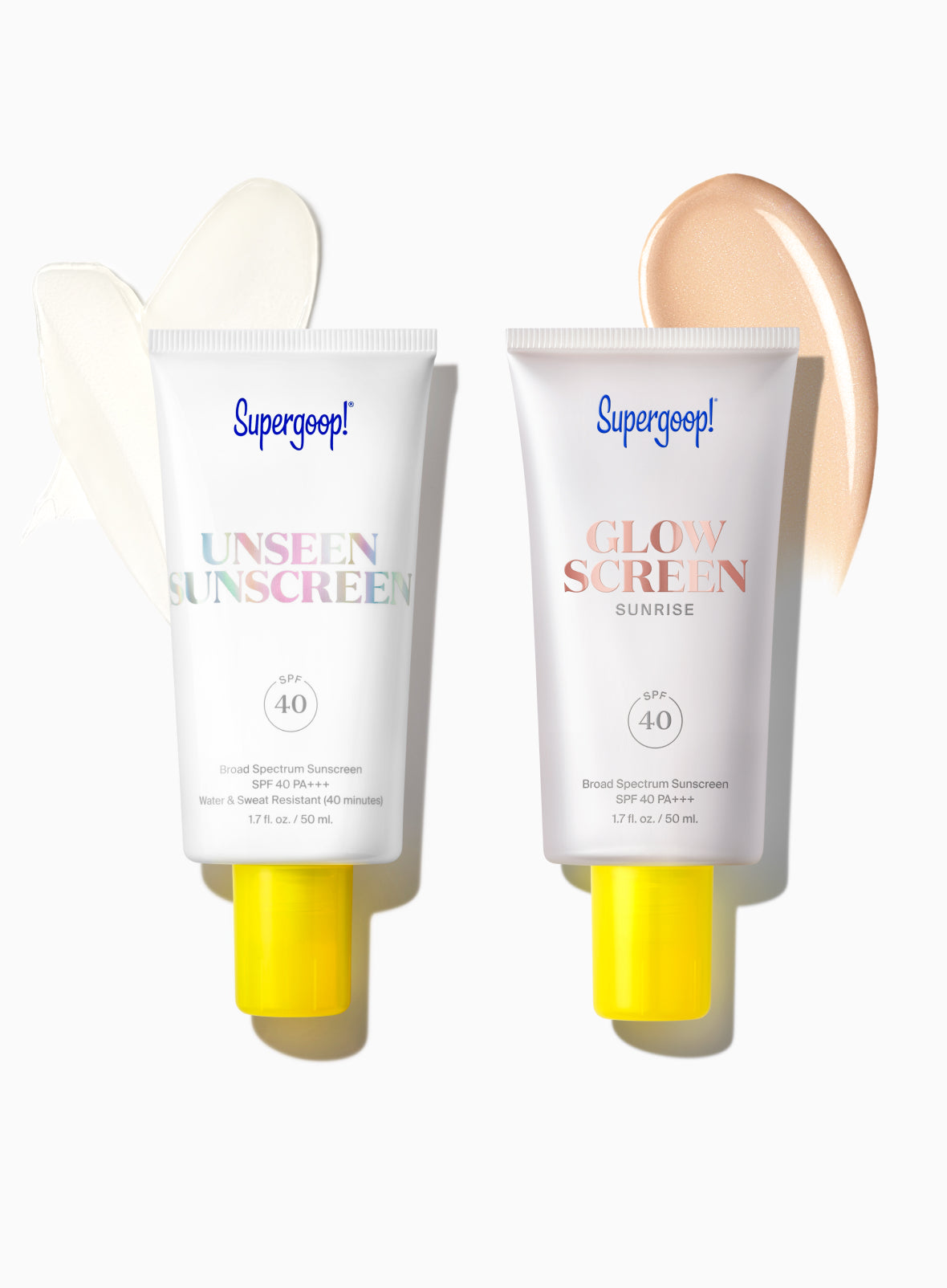 Supergoop! 2-in-1 Beauty Booster Set in Sunrise / 1.7 oz. Packshot with goop