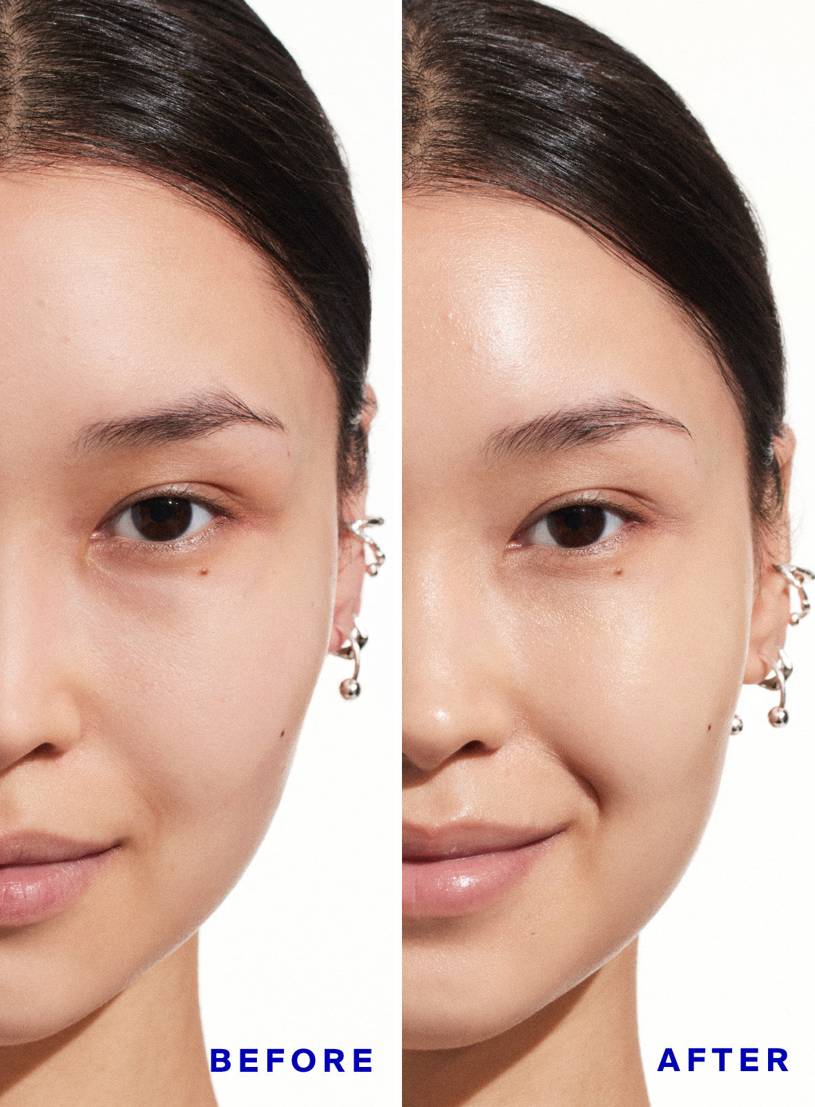 Supergoop! Superscreen Daily Moisturizer SPF 40 on model before and after