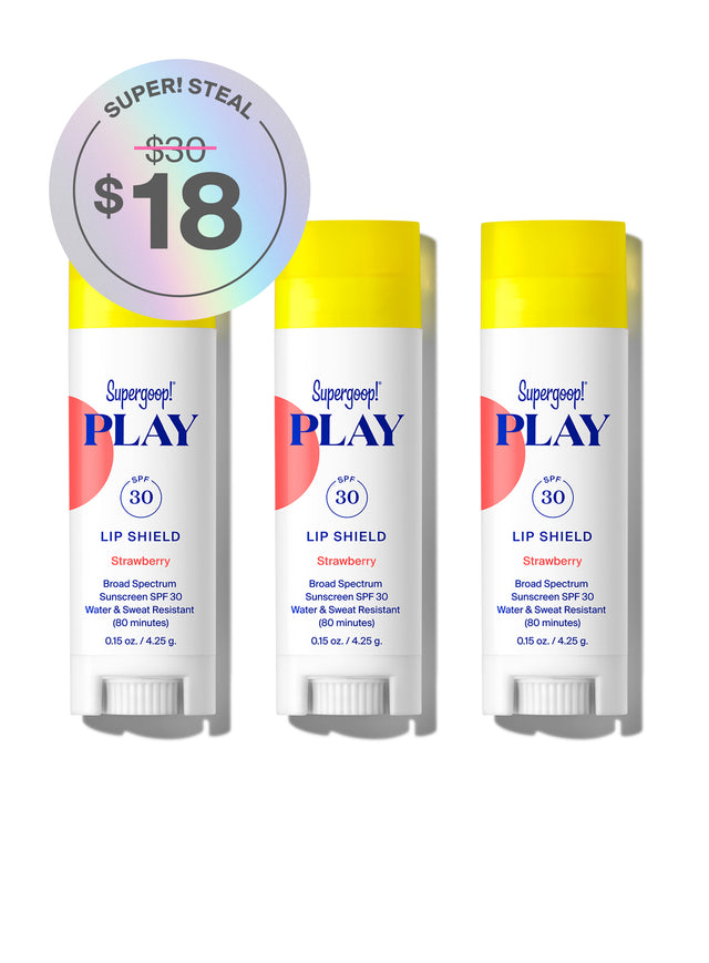 Lip Shield SPF 30 Trio / Strawberry / Packshot with texture