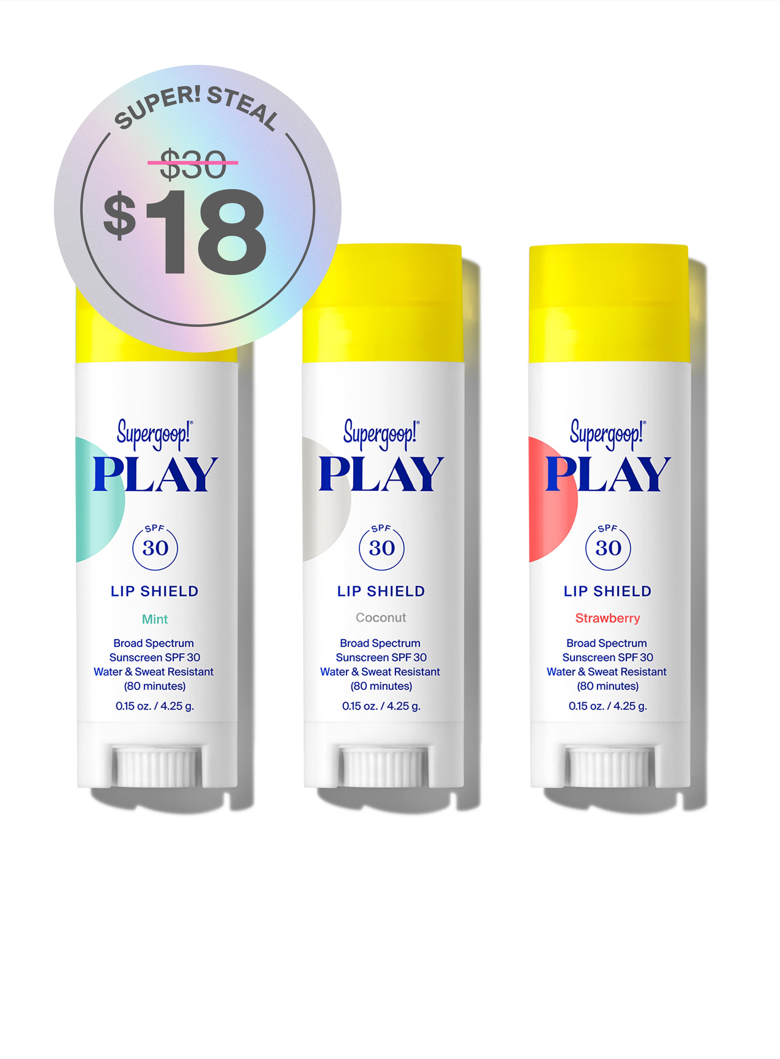 Play Tropical Lip Shield SPF 30 Set packshot with texture