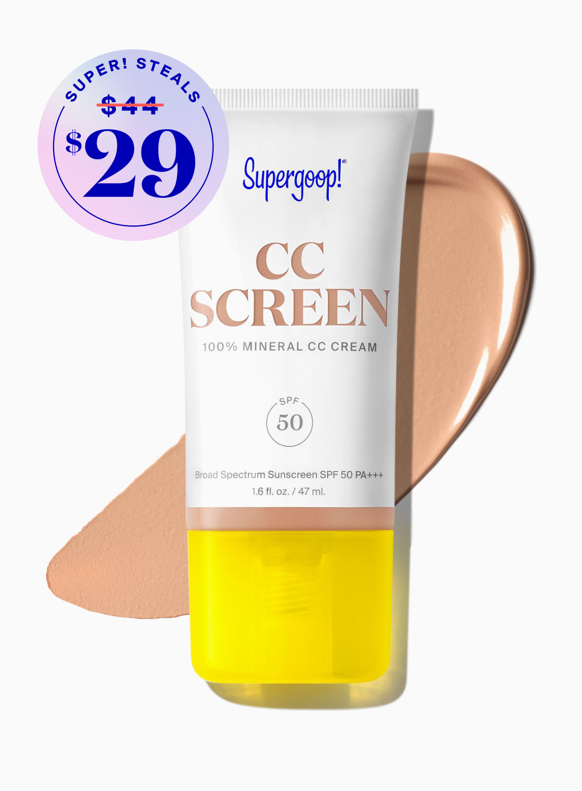 Supergoop! CC Screen 100% Mineral CC Cream SPF 50 306W / 1.6 fl. oz. Packshot and goop