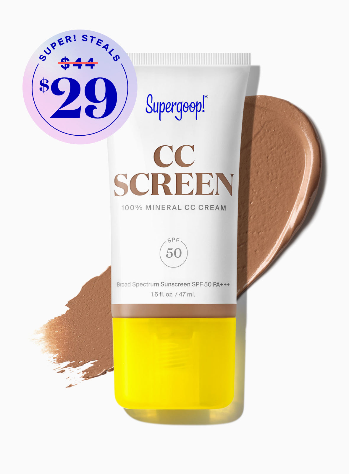 Supergoop! CC Screen 100% Mineral CC Cream SPF 50 426W / 1.6 fl. oz. Packshot and goop