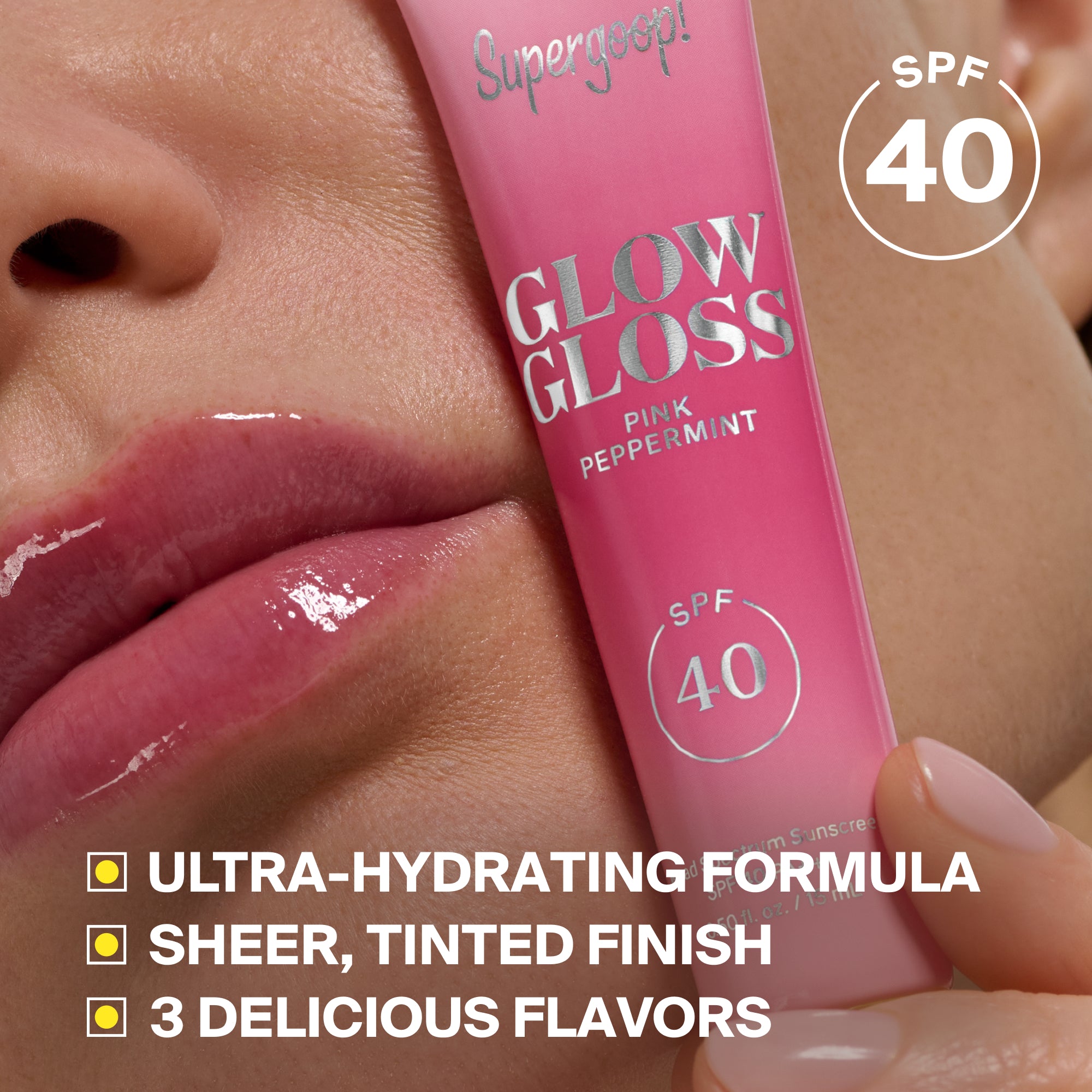 Supergoop! | Glow Gloss SPF 40 Lip Balm Caramel Glaze Vanilla Soft Serve
