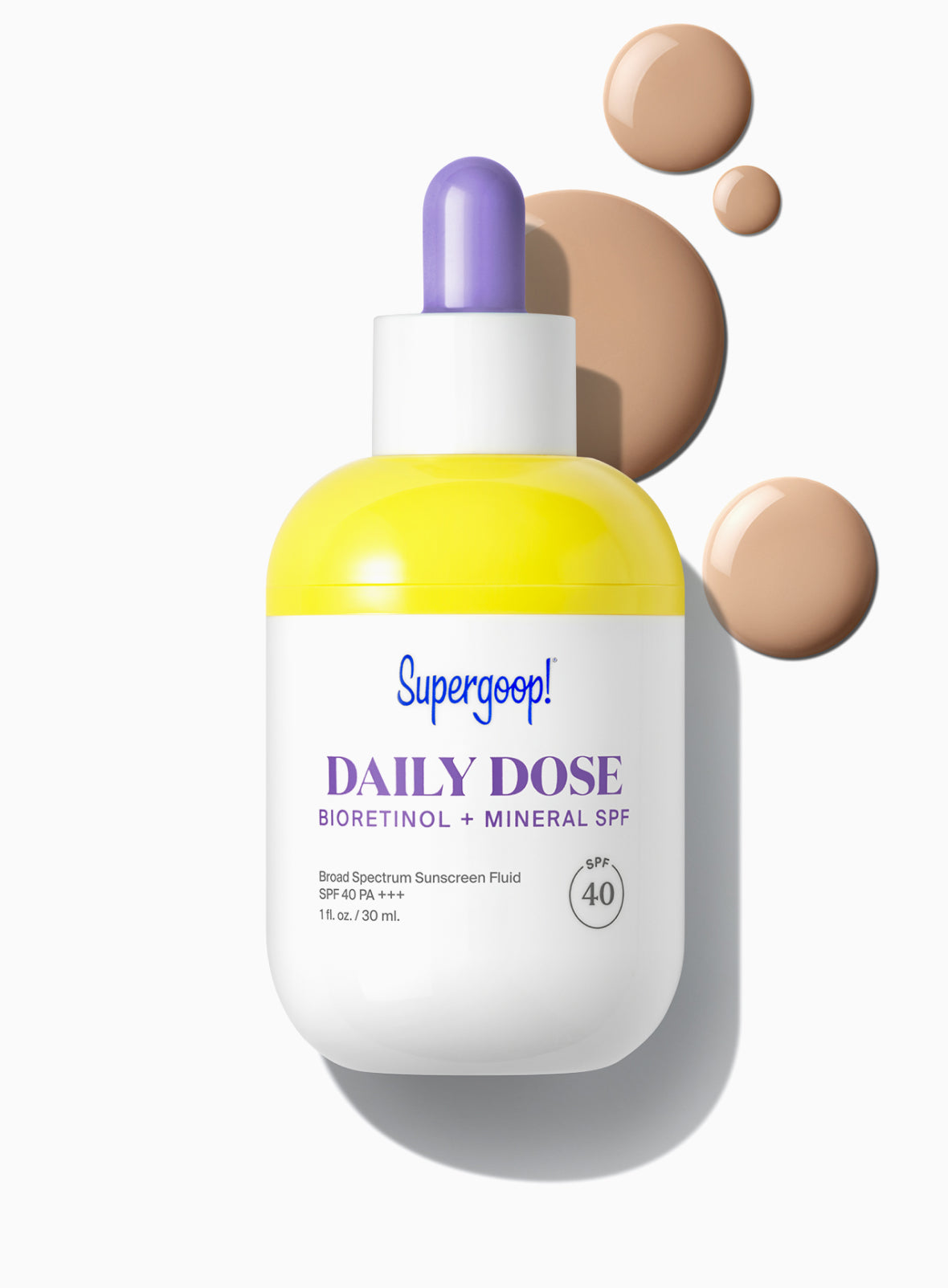 Supergoop! Daily Dose Bioretinol + Mineral SPF 40 Fluid Packshot and goop