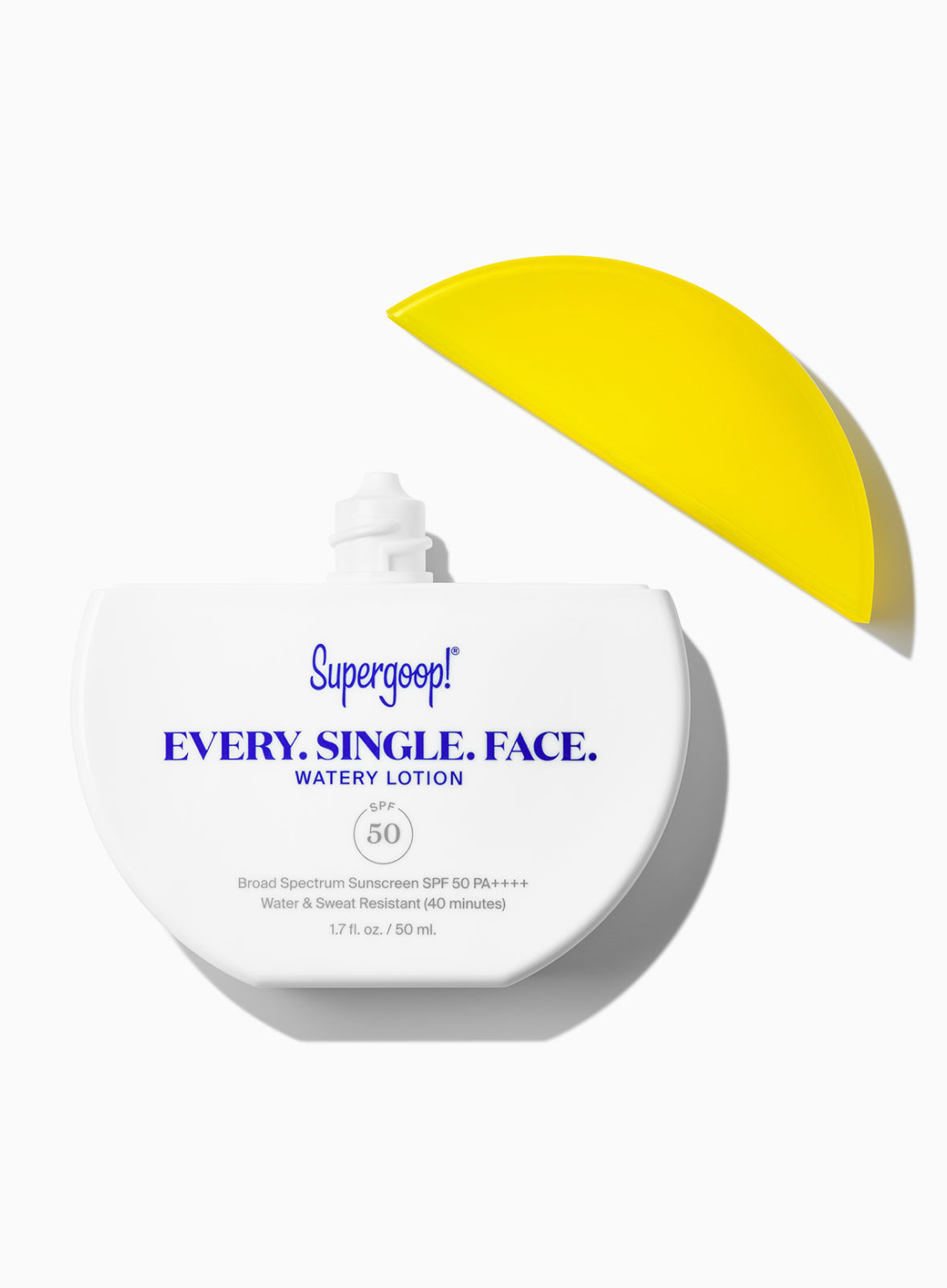 Supergoop! Every. Single. Face. Watery Lotion SPF 50 1.7 fl. oz. Packshot open cap