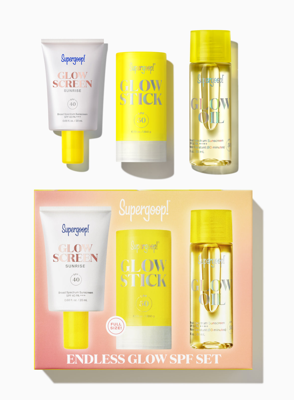 Supergoop! | Endless Glow SPF Set packshot and carton