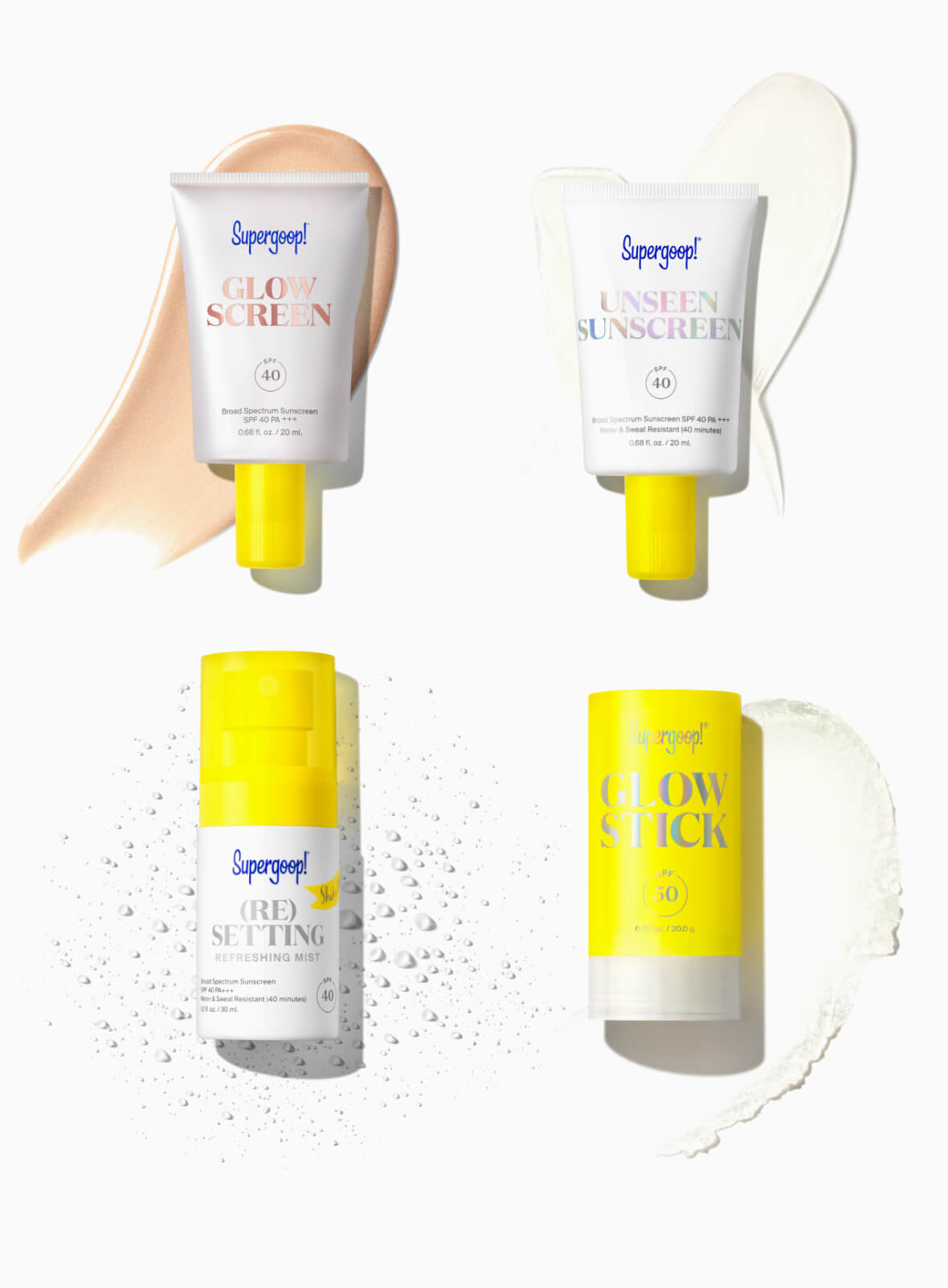 Supergoop! Everyday SPF Faves Kit packshot and textures