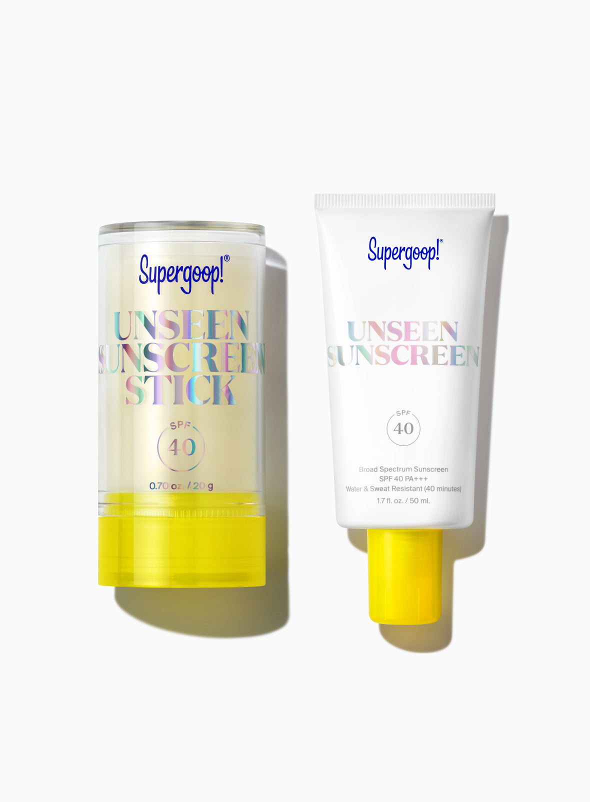 Supergoop! Invisible Essentials Set Unseen Sunscreen SPF 40 1.7 fl. oz. Unseen Sunscreen Stick .70 fl. oz.