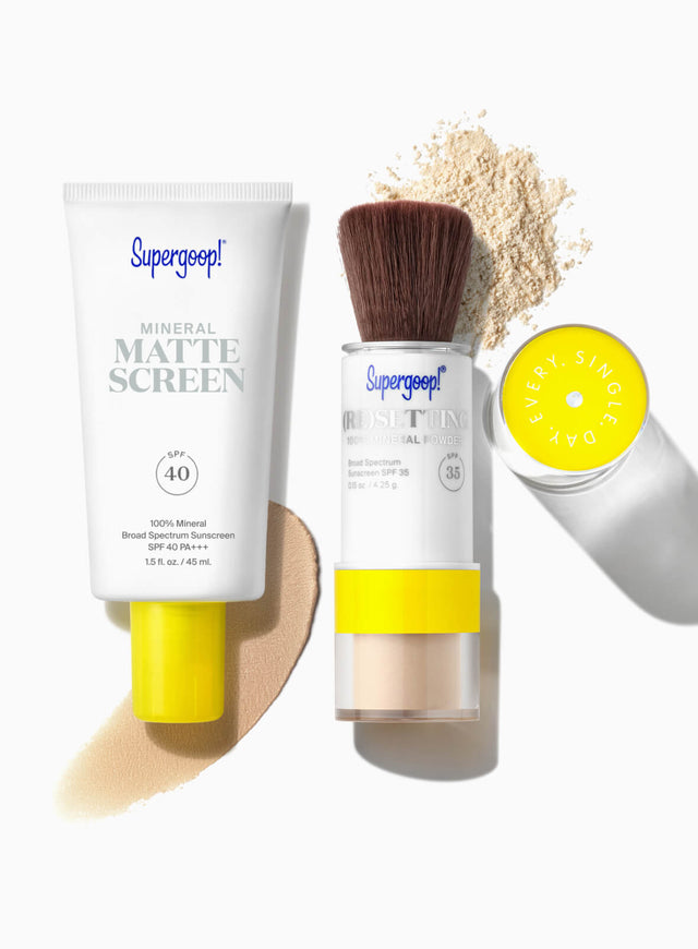 Supergoop! The Matte Prime & Reapply Set with Translucent Powder Packshot with goop
