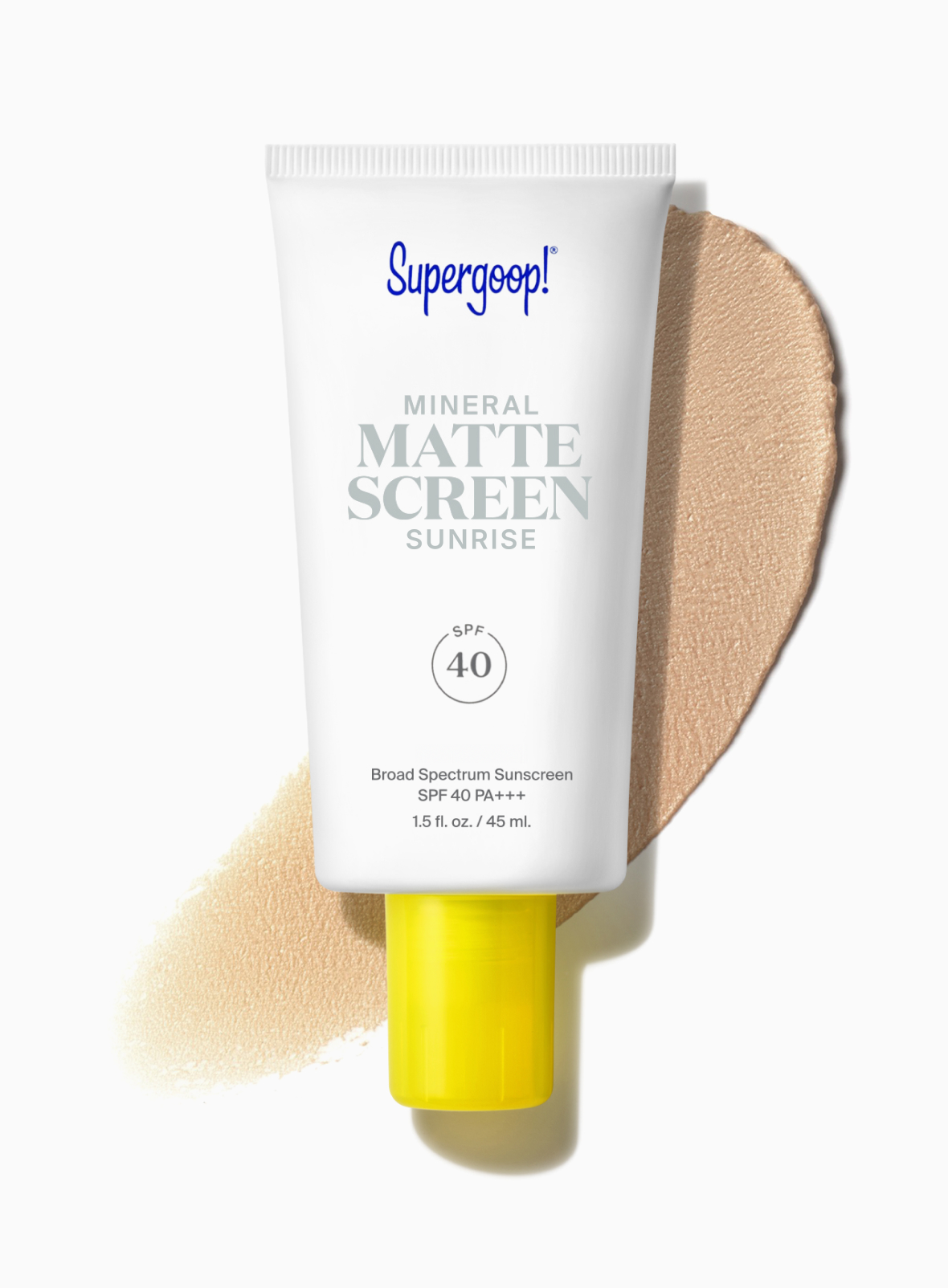 Supergoop! Mineral Mattescreen SPF 40 Sunrise 1.5 fl. oz. Packshot and goop