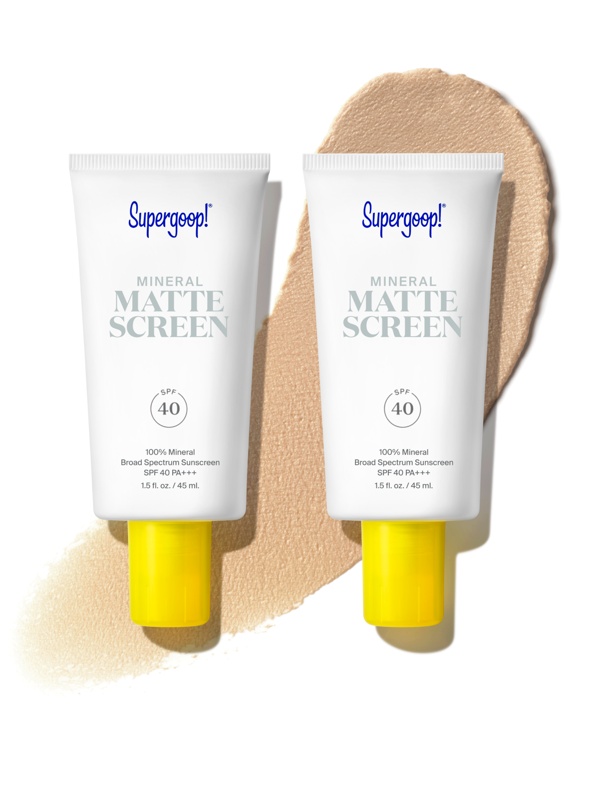 Supergoop! Mineral Mattescreen SPF 40 2 x 1.5 fl oz Packshot and goop