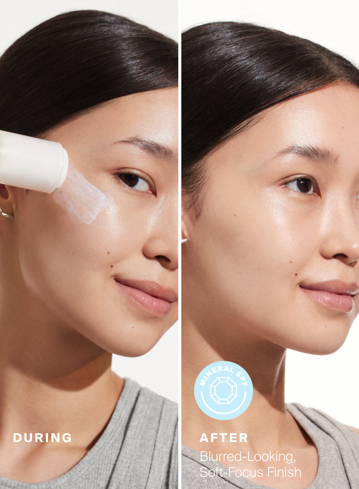 Supergoop! Mineral Sheer Stick SPF 30 0.70 oz. Before & After