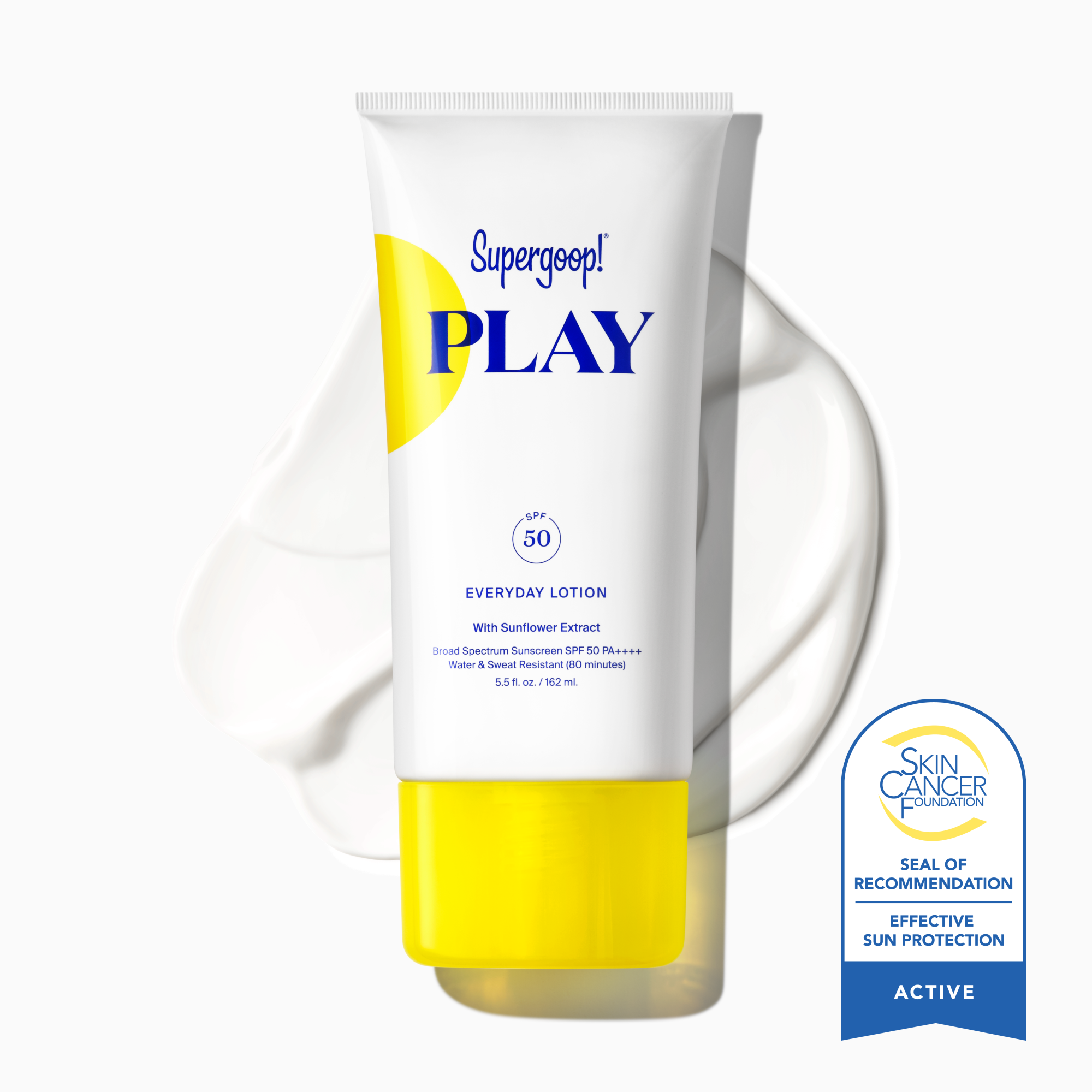 Supergoop! PLAY Everyday Lotion SPF 50 with Sunflower Extract 5.5 fl. oz. Packshot and goop