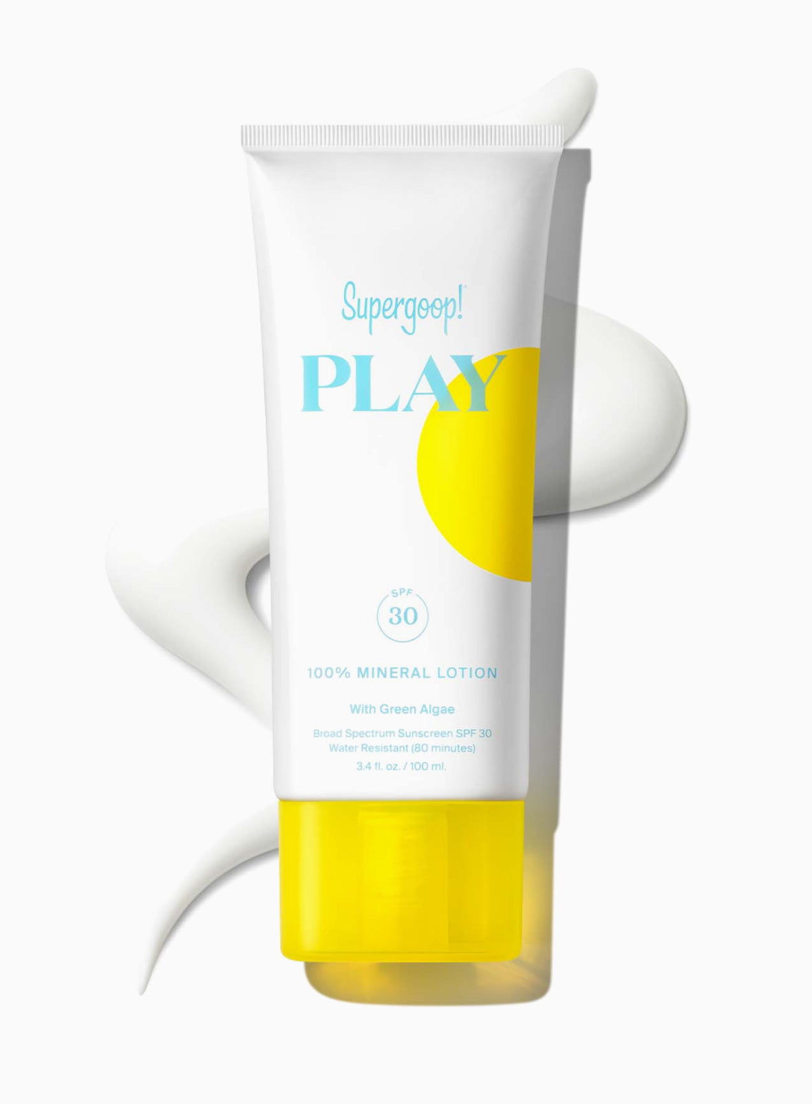 PLAY 100% Mineral Lotion SPF 30 with Green Algae 3.4 fl. oz. Packshot with goop