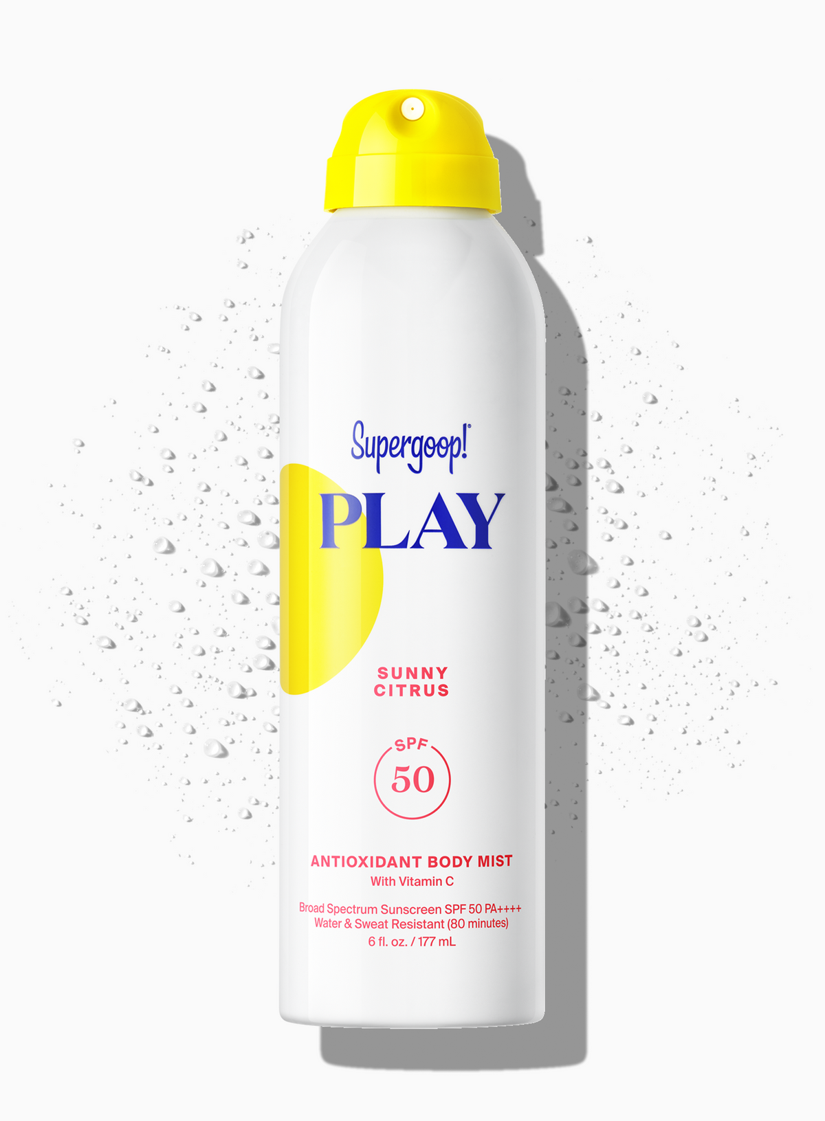Supergoop! PLAY Antioxidant Body Mist SPF 50 with Vitamin C Sunny Citrus 6 fl. oz. Packshot and goop
