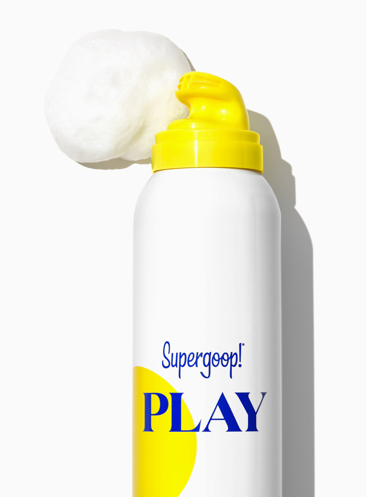 Supergoop! PLAY Body Mousse SPF 50 with Blue Sea Kale 6.5 oz. 3 oz. Packshot with Texture