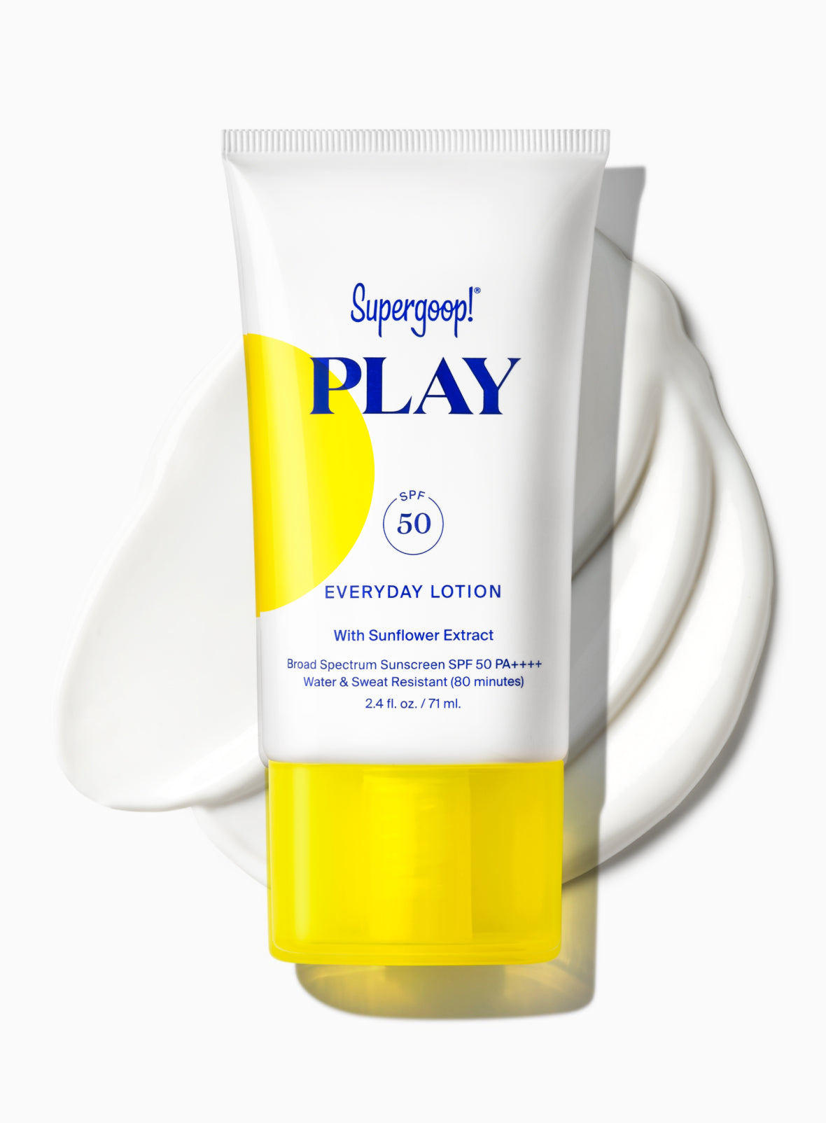 Supergoop! PLAY Everyday Lotion SPF 50 with Sunflower Extract 2.4 fl. oz. Packshot and goop