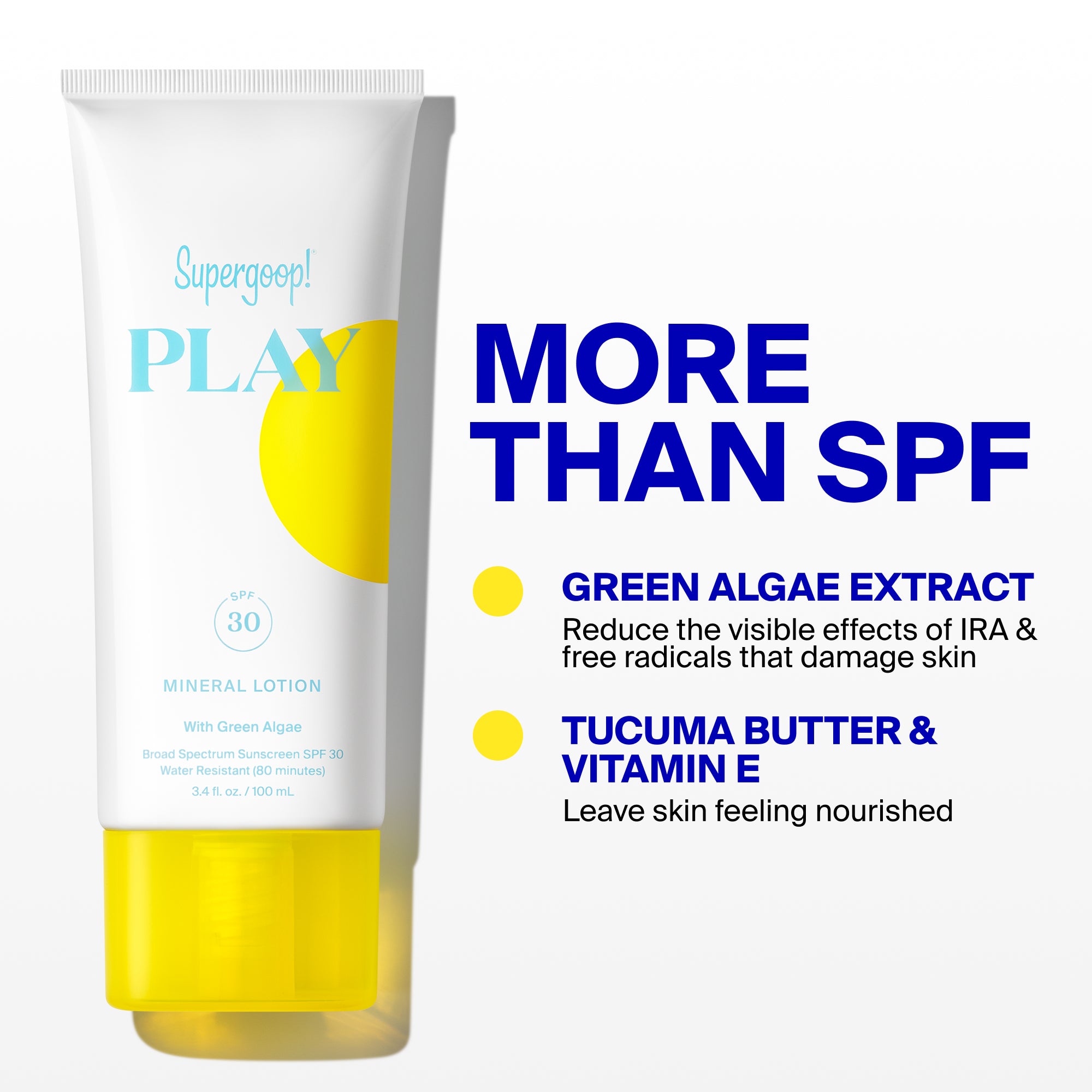 PLAY 100% Mineral Lotion SPF 30 with Green Algae / 3.4 fl. oz. 1 fl. oz. 