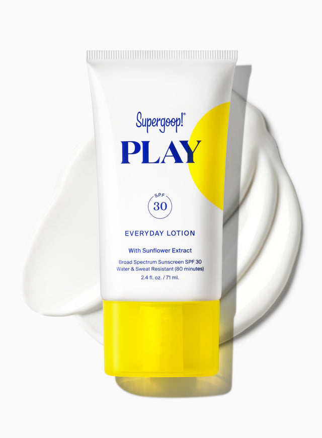 Supergoop! PLAY Everyday Lotion SPF 30 with Sunflower Extract 2.4 fl. oz. Packshot and goop