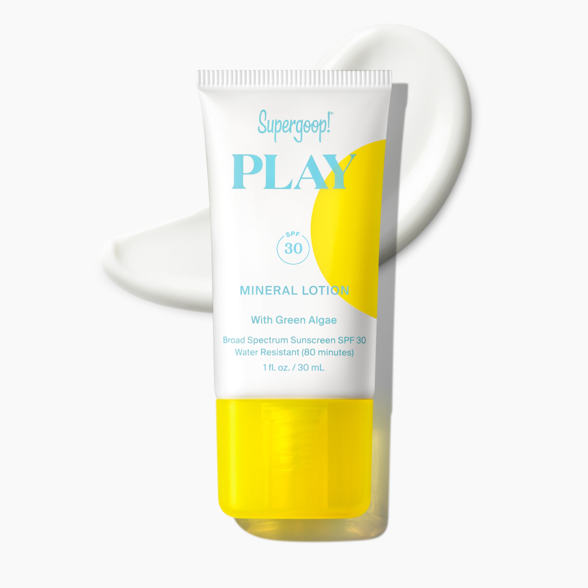PLAY 100% Mineral Lotion SPF 30 with Green Algae 1 fl. oz. Packshot with goop