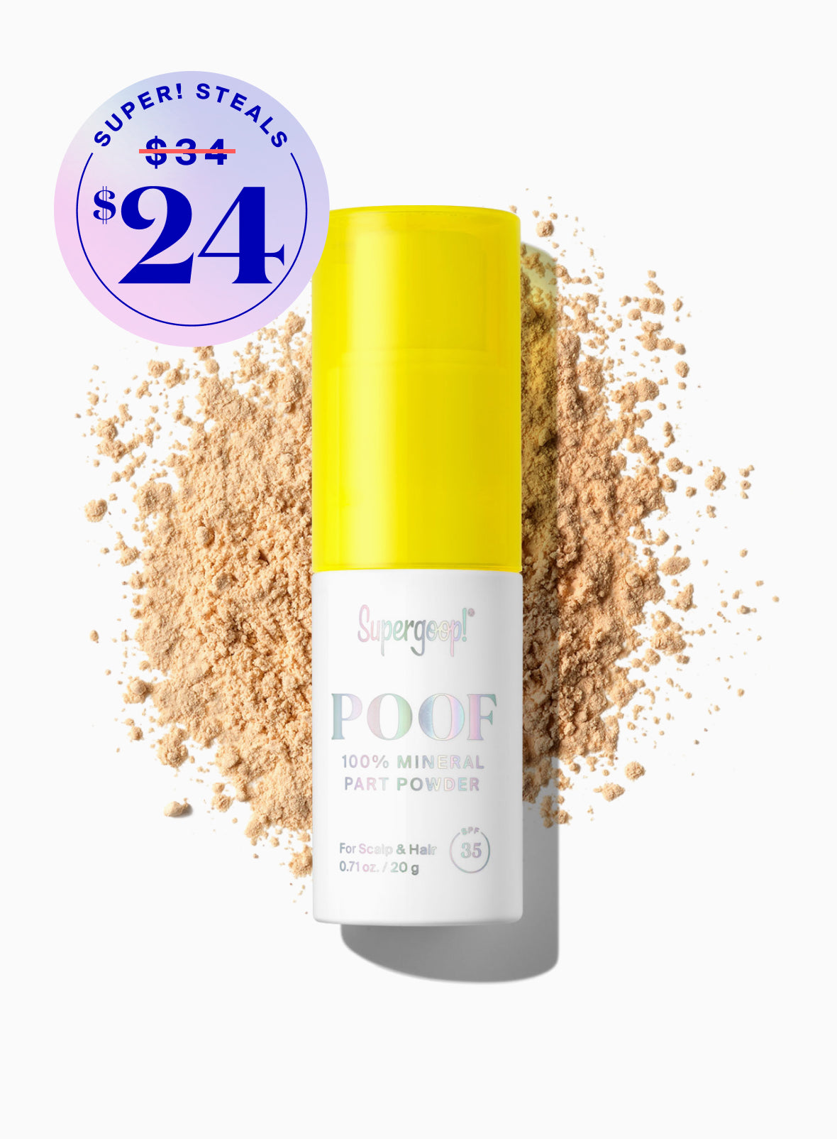 Supergoop! Poof 100% Mineral Part Powder SPF 35 Packshot and goop