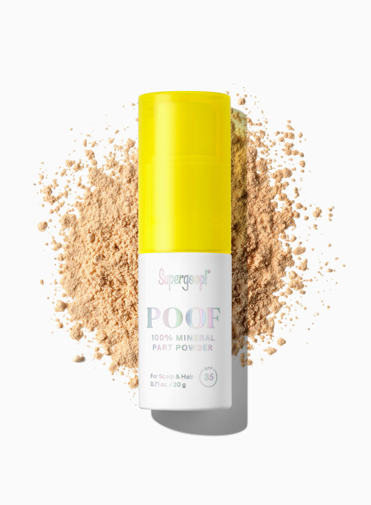 Supergoop! Poof 100% Mineral Part Powder SPF 35 Packshot and goop