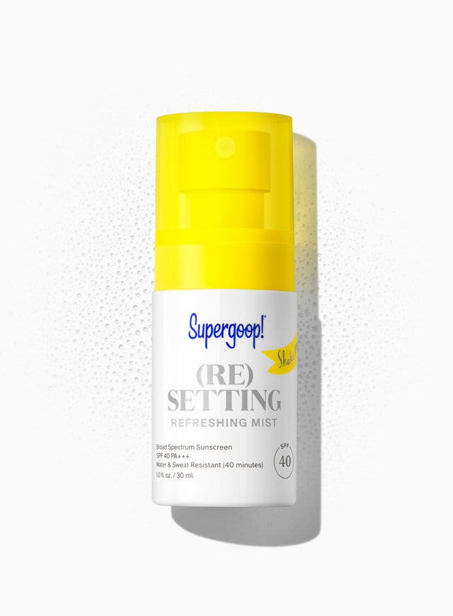 Supergoop! (Re)setting Refreshing Mist SPF 40 1 fl. oz. Packshot and goop