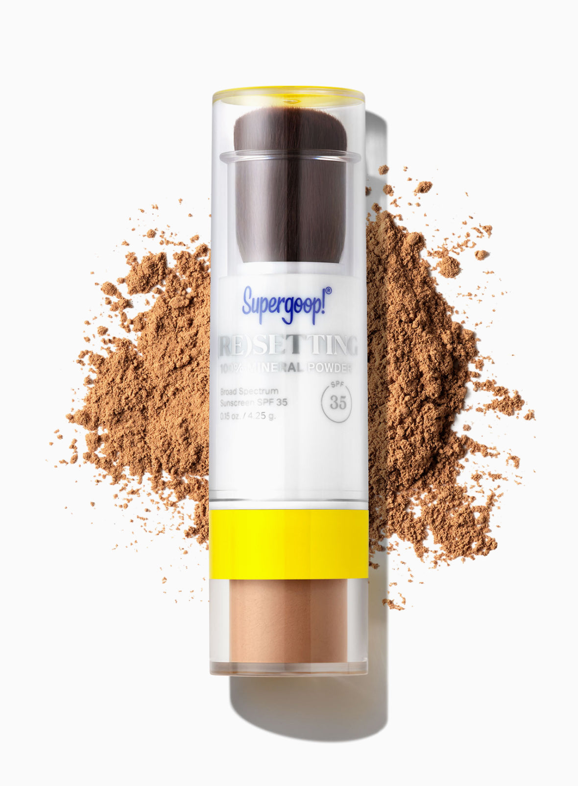 (Re)setting 100% Mineral Powder SPF 35 in shade Deep packshot and goop