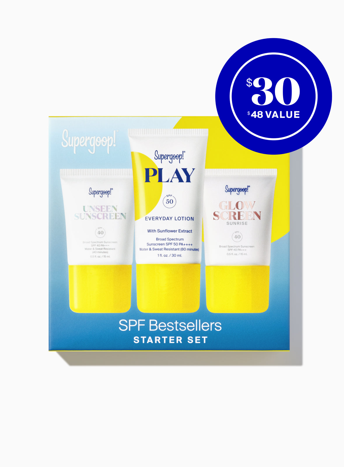 Supergoop! \ SPF Bestsellers Starter Kit carton