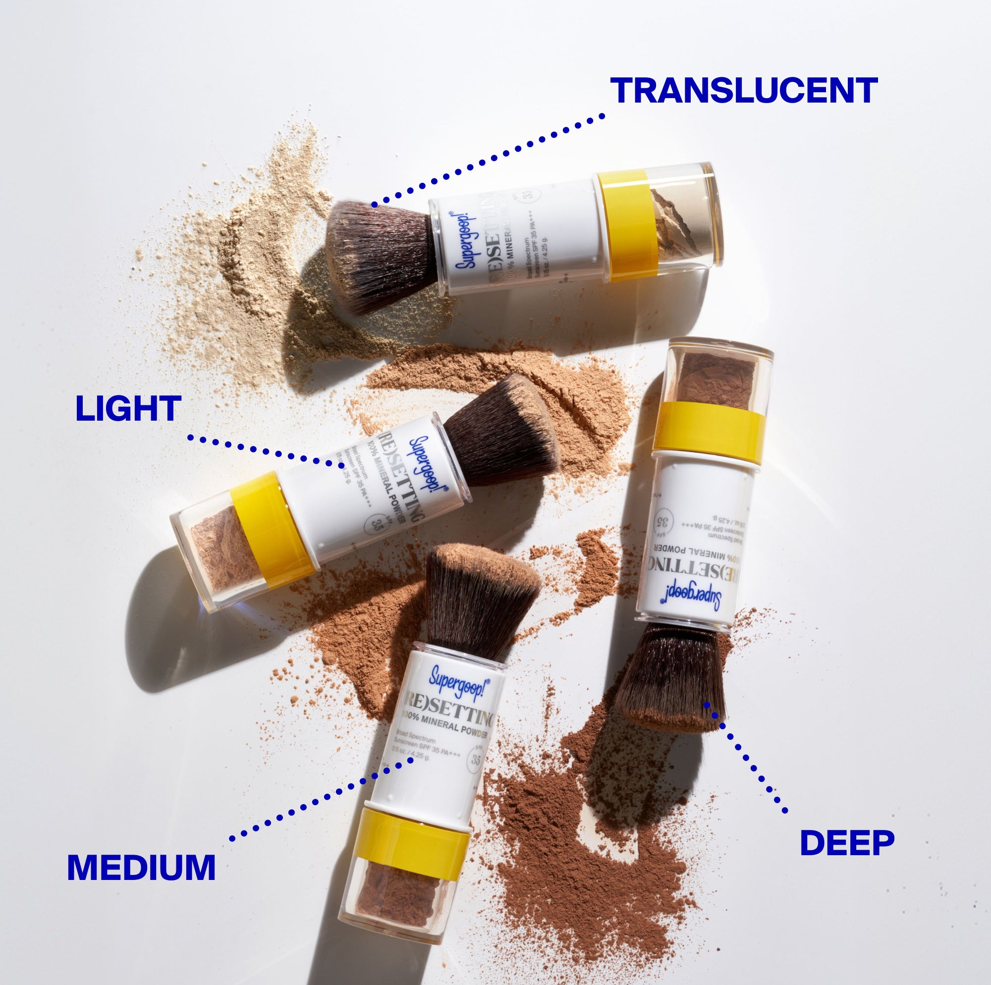 (Re)setting 100% Mineral Powder SPF 35 in shade Translucent Light Medium Deep 