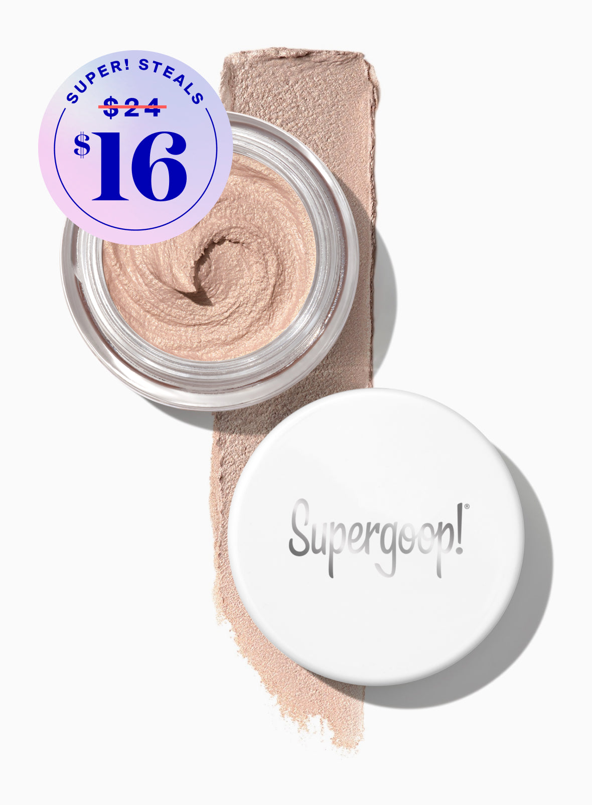 Supergoop! Shimmershade SPF 30 First Light Packshot and goop