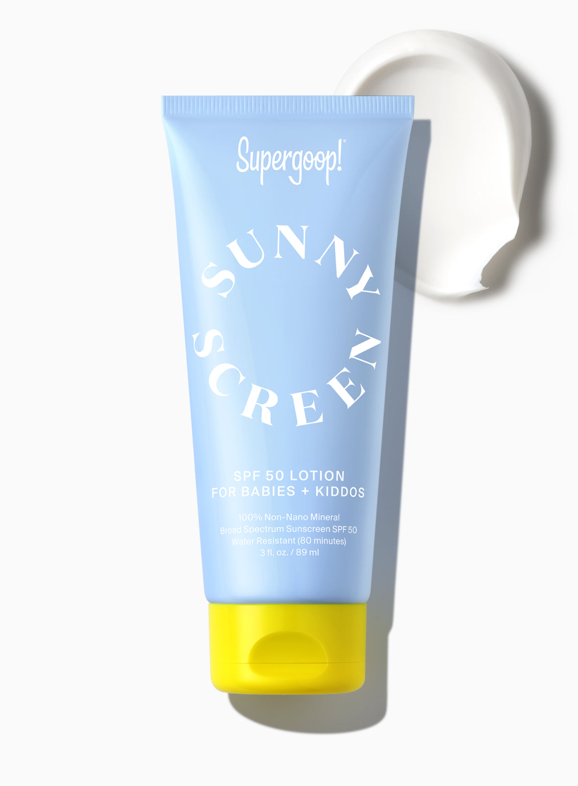 Supergoop! Sunnyscreen™ 100% Mineral Lotion SPF 50 3 fl. oz. Packshot and goop