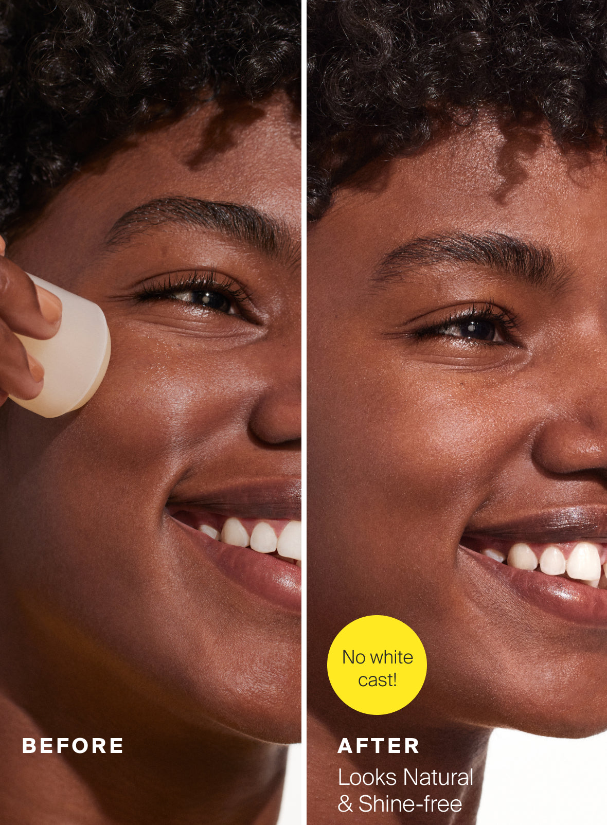 Supergoop! Unseen Sunscreen Stick SPF 40 0.70 oz. on model Before and After