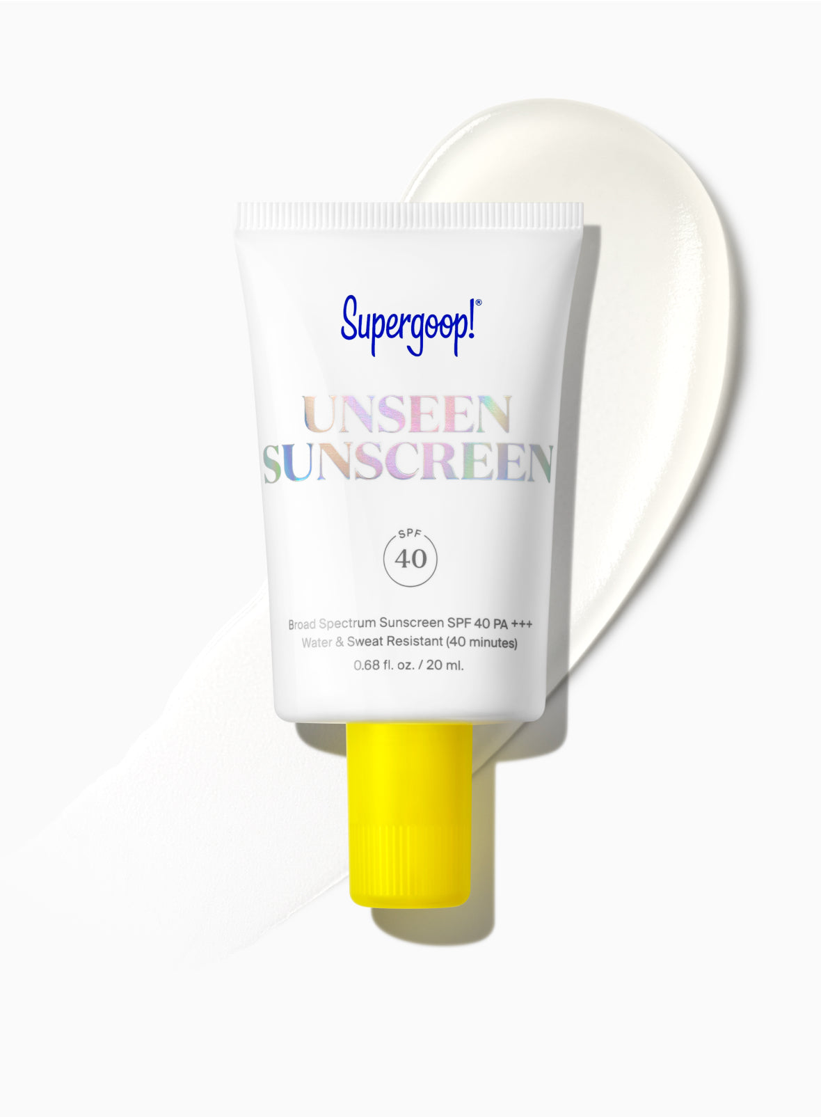 Supergoop! Unseen Sunscreen SPF 40 0.68 fl. oz. Packshot and goop