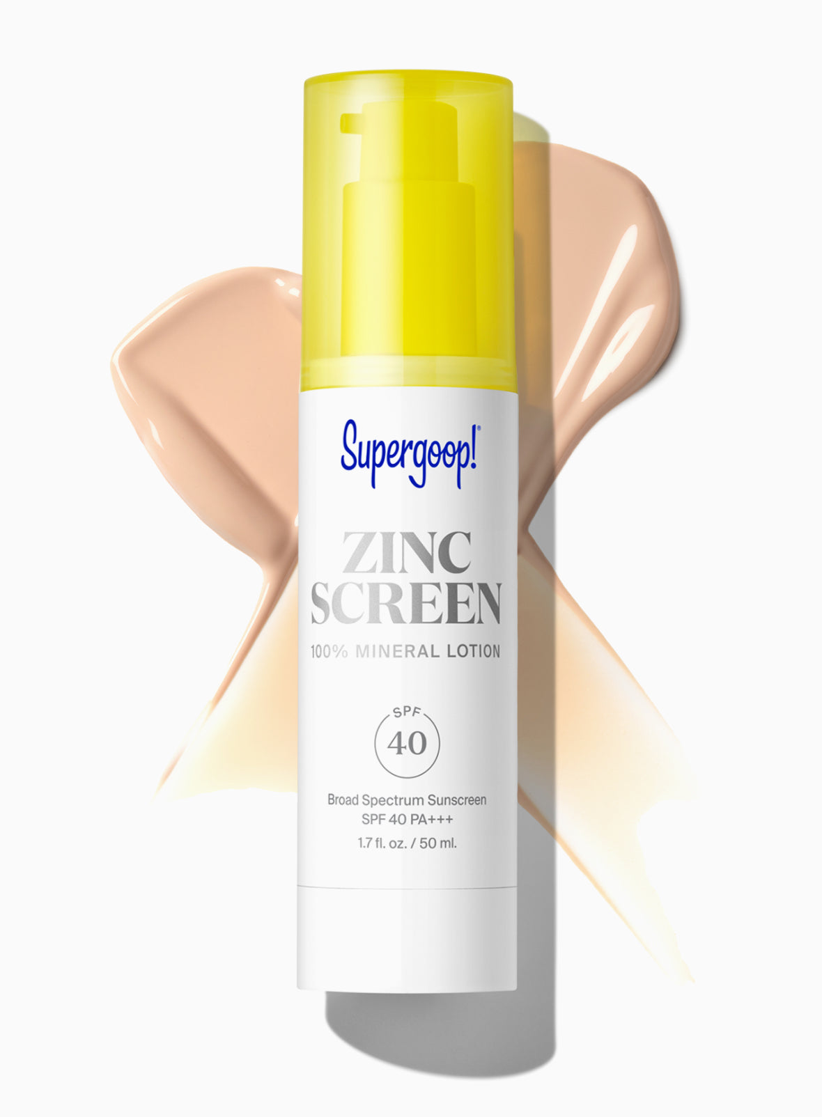 Supergoop! Zincscreen 100% Mineral Lotion SPF 40 Packshot with goop