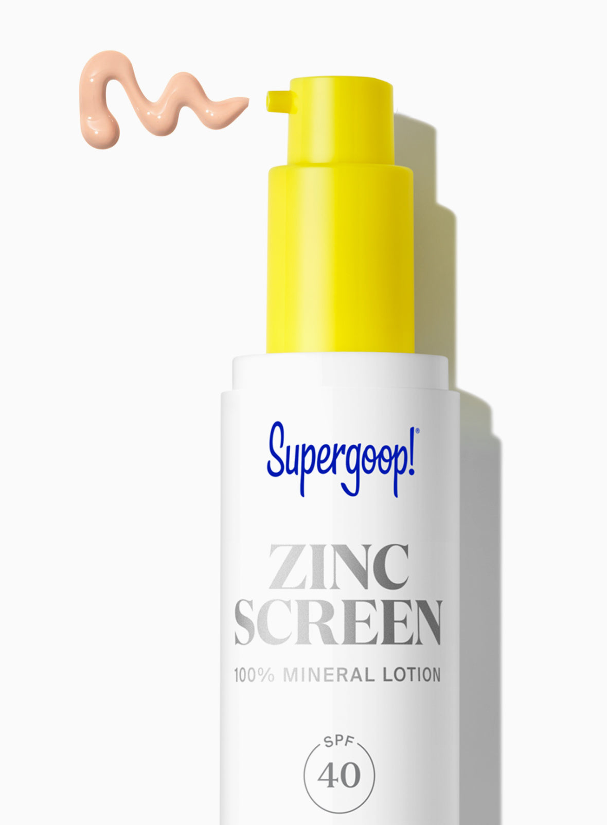 Supergoop! Zincscreen 100% Mineral Lotion SPF 40 Packshot with Texture