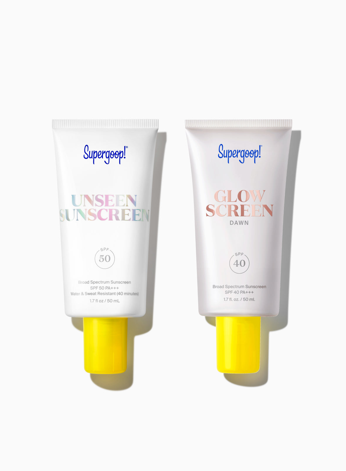 Supergoop! 2-in-1 Beauty Booster Set in Dawn / 1.7 oz. Texture and Packshot