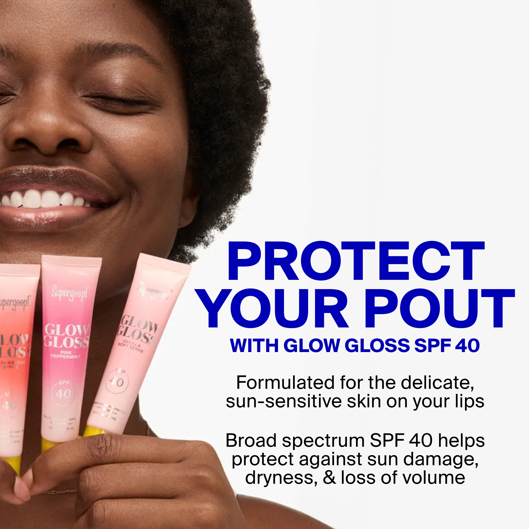 Supergoop! | Glow Gloss SPF 40 Lip Balm Strawberry Spritz / Vanilla Soft Serve / Pink Peppermint