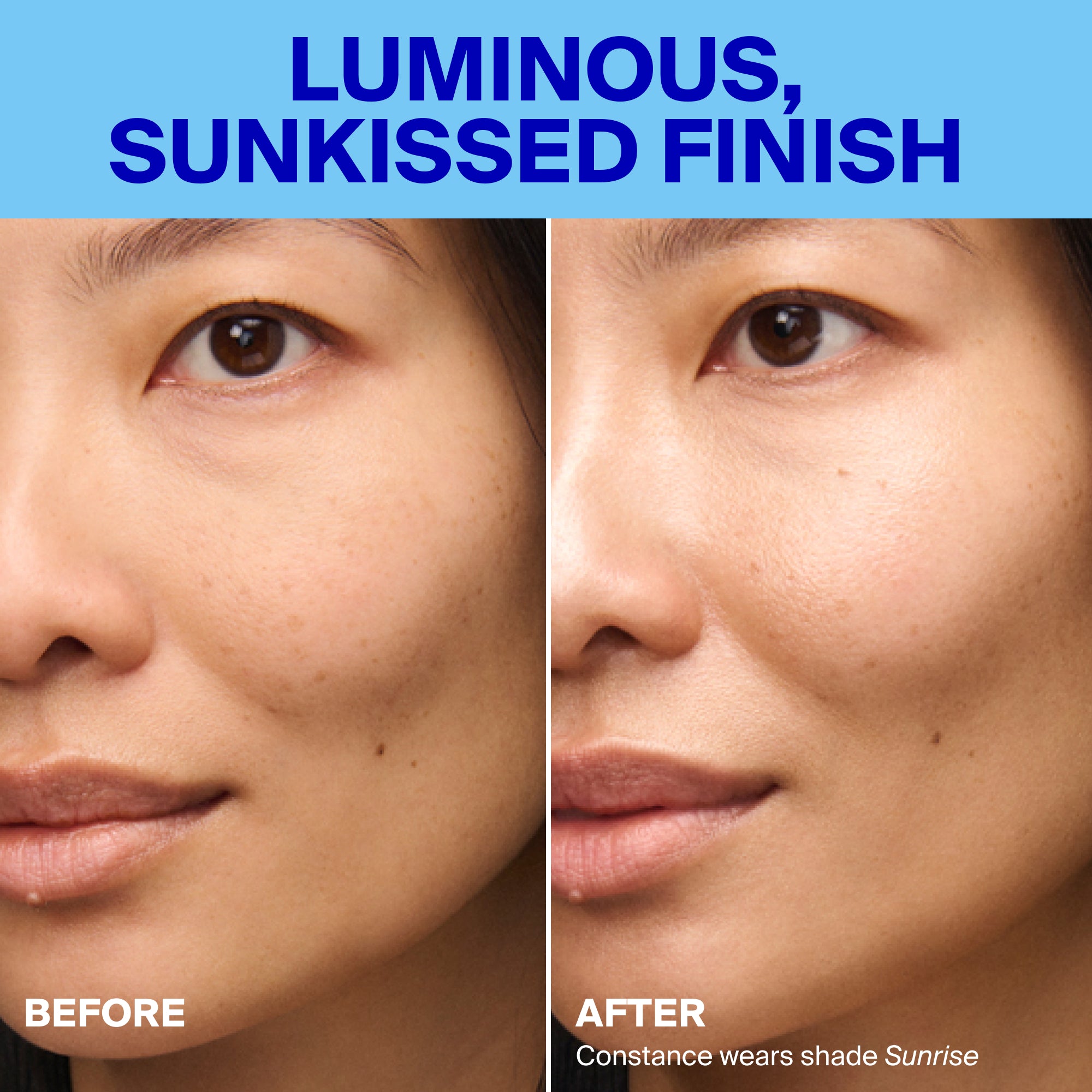 Supergoop! Glowscreen SPF 40 Sunrise / 1.7 fl. oz. , Glowscreen SPF 40 Sunrise / 2.5 fl. oz. and Glowscreen SPF 40 Sunrise / 0.68 fl. oz. Sunrise / 2-pack product swatch on model