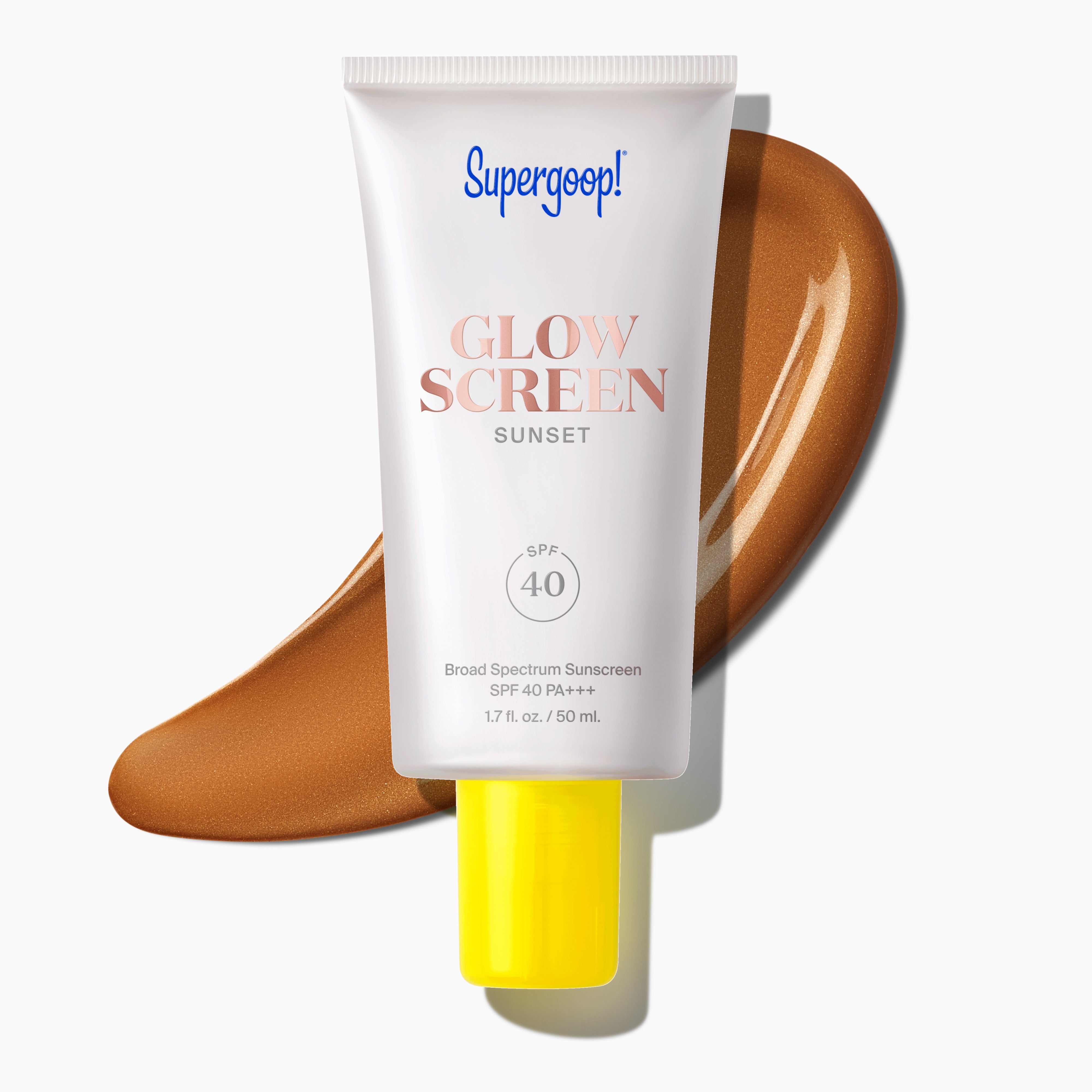 Supergoop! Glowscreen SPF 40 Sunset / 1.7 fl. oz. Packshot and goop