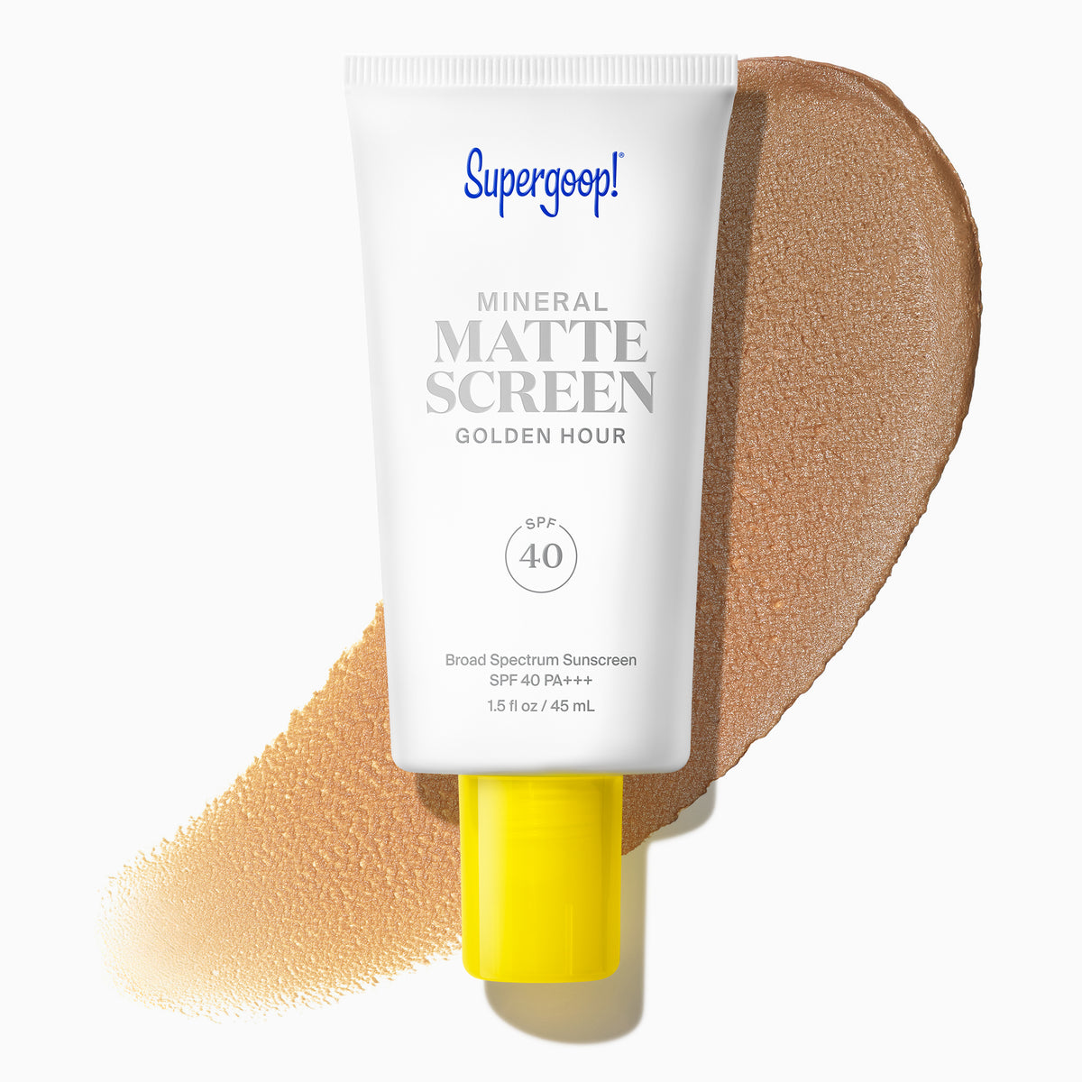Supergoop! Mineral Mattescreen SPF 40 Golden Hour 1.5 fl. oz. Packshot and goop 