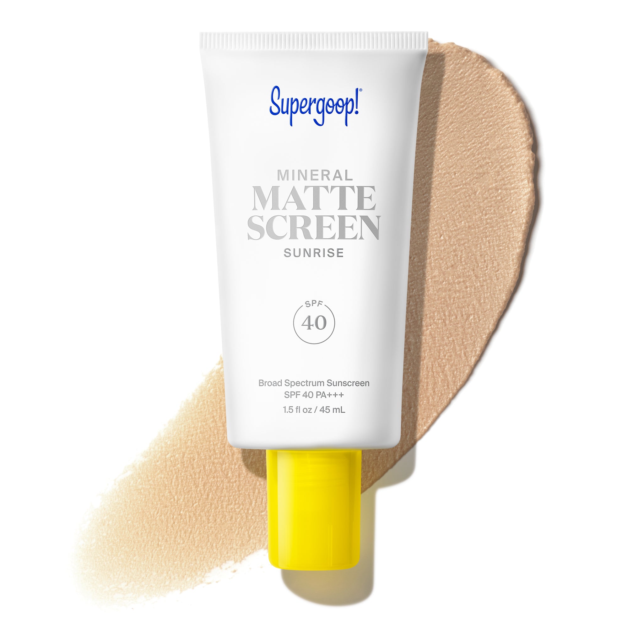 Supergoop! Mineral Mattescreen SPF 40 Sunrise 1.5 fl. oz. Packshot and goop